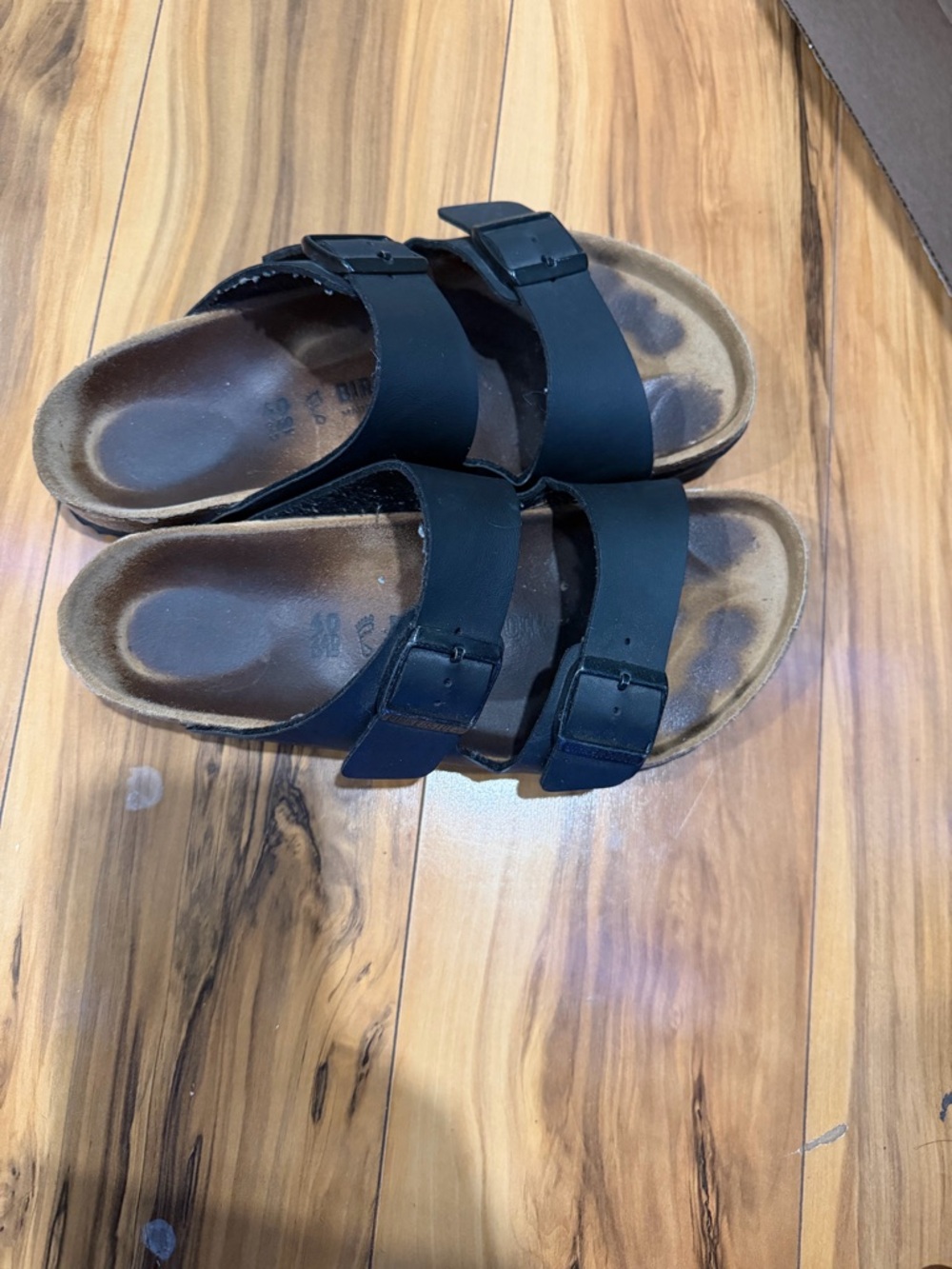 Black Double Strap Slide Sandals